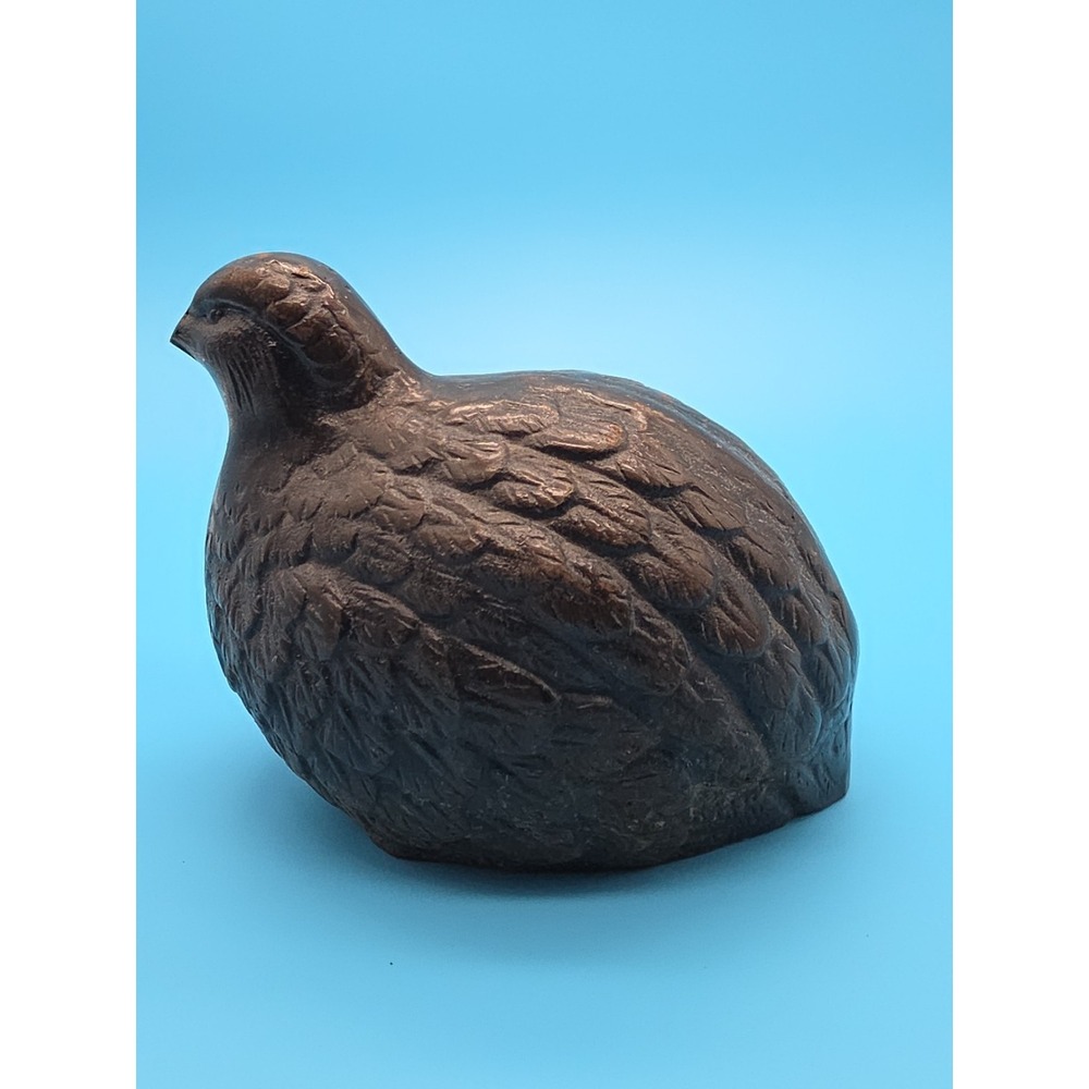 Vintage Cast Iron Quail Bird Figurine 4" Heavy Paperweight Decor - Picture 3 of 5